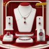 Bộ trang sức kim cương đính sapphire đỏ