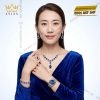 Bộ trang sức kim cương đính sapphire xanh dương