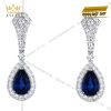 Bộ trang sức kim cương đính sapphire xanh dương