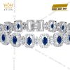 Bộ trang sức kim cương đính sapphire xanh dương