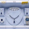 Bộ trang sức kim cương đính sapphire xanh dương