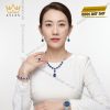 Bộ trang sức kim cương đính sapphire xanh dương