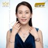 Bộ trang sức vàng hồng Au750 đính kim cương