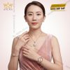 Bộ trang sức vàng hồng Au750 đính kim cương