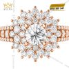 Bộ trang sức vàng hồng Au750 đính kim cương