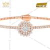 Bộ trang sức vàng hồng Au750 đính kim cương