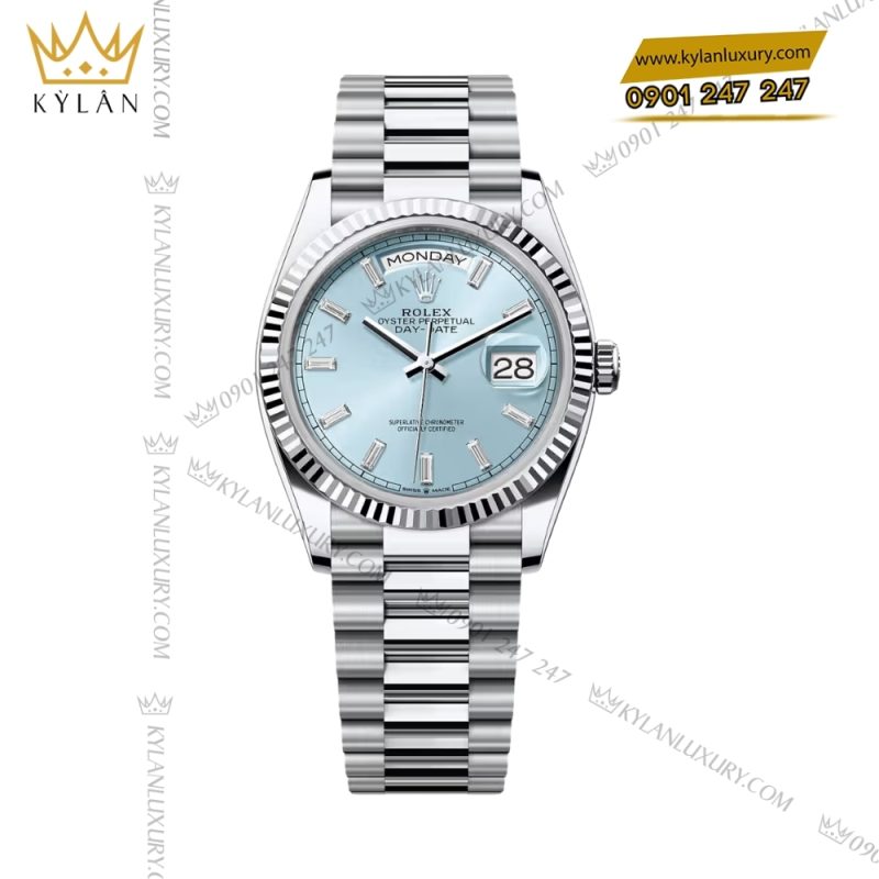 Bộ trang sức vàng trắng Au750 đính đá Topaz xanh