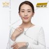 Bộ trang sức vàng trắng Au750 đính kim cương