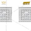 Bộ trang sức vàng trắng Au750 đính kim cương