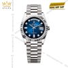 Bộ trang sức vàng trắng Au750 đính sapphire xanh