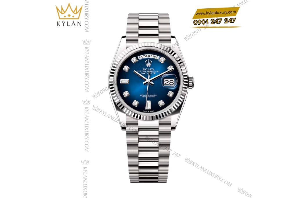 Bộ trang sức vàng trắng Au750 đính sapphire xanh