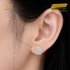Bông tai vàng hồng Au750 đính kim cương