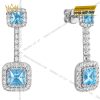 Bông tai vàng trắng Au750 đính đá Topaz