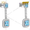 Bông tai vàng trắng Au750 đính đá Topaz