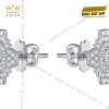 Bông tai vàng trắng Au750 đính kim cương và sapphire hồng