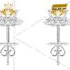 Bông tai vàng trắng Au750 đính kim cương và sapphire vàng