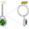 Bông tai vàng trắng Au750 đính sapphire xanh lá