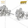 Bông tai vàng trắng Au750 đính viên chủ 6ly3
