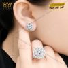 Bông tai vàng trắng Au750 đính viên chủ 6ly3