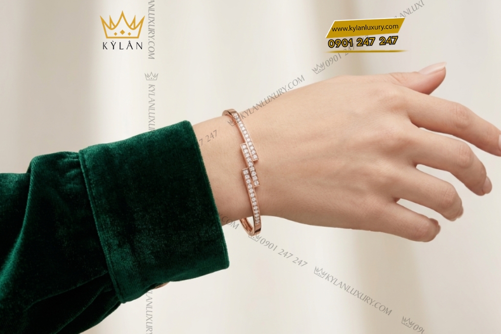 Kỳ Lân Luxury Day chuyen vang hong Au750 dinh kim cuong 7 1 Vòng tay vàng hồng Au750 đính kim cương
