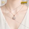 Dây chuyền vàng hồng Au750 đính kim cương