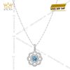 Dây chuyền vàng trắng Au750 đính đá Topaz