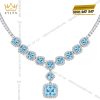 Dây chuyền vàng trắng Au750 đính đá Topaz