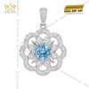 Dây chuyền vàng trắng Au750 đính đá Topaz