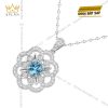 Dây chuyền vàng trắng Au750 đính đá Topaz