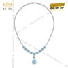 Dây chuyền vàng trắng Au750 đính đá Topaz