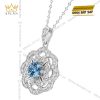 Dây chuyền vàng trắng Au750 đính đá Topaz