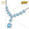Dây chuyền vàng trắng Au750 đính đá Topaz