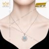 Dây chuyền vàng trắng Au750 đính đá Topaz