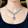 Dây chuyền vàng trắng Au750 đính đá Topaz