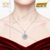 Dây chuyền vàng trắng Au750 đính đá Topaz