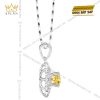 Dây chuyền vàng trắng Au750 đính kim cương và sapphire vàng