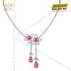 Dây chuyền vàng trắng Au750 đính sapphire hồng