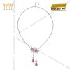 Dây chuyền vàng trắng Au750 đính sapphire hồng
