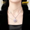 Dây chuyền vàng trắng Au750 đính sapphire hồng