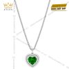Dây chuyền vàng trắng Au750 đính sapphire xanh lá