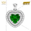 Dây chuyền vàng trắng Au750 đính sapphire xanh lá