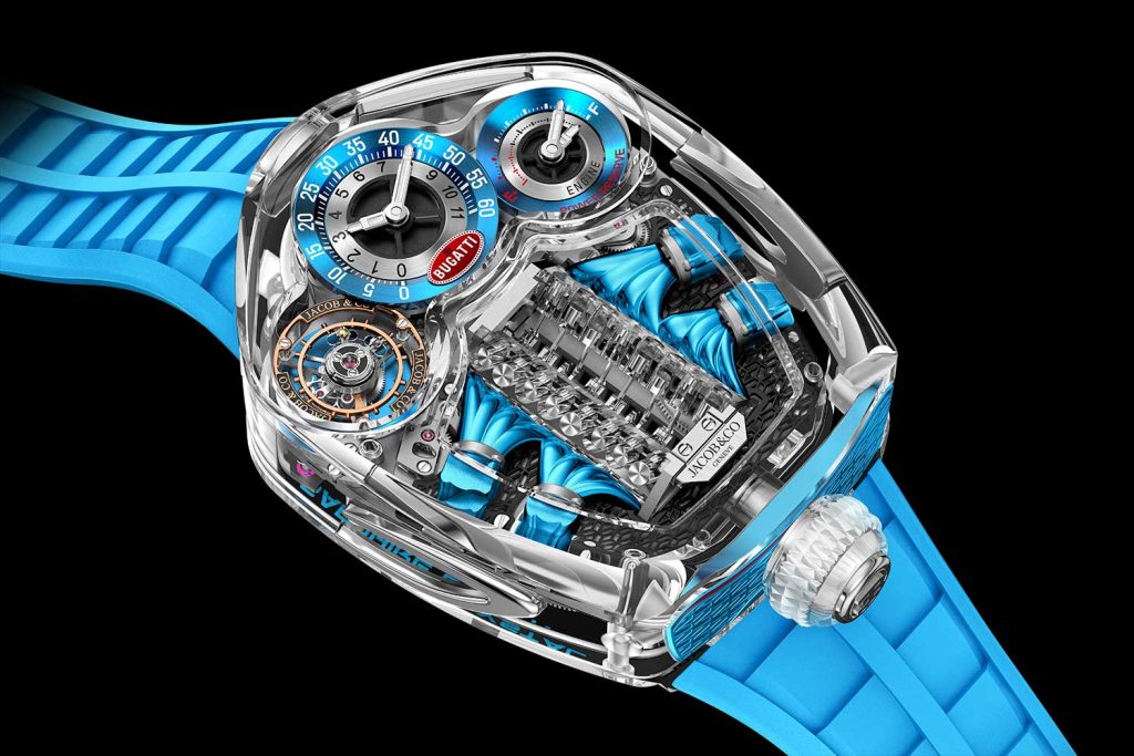 Kỳ Lân Luxury Dong ho Jacob Co Bugatti Sapphire Crystal 5 Đồng hồ Jacob & Co. X Bugatti Tourbillon Sapphire Crystal