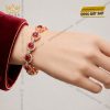 Lắc tay vàng hồng Au750 đính sapphire đỏ