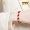 Lắc tay vàng hồng Au750 đính sapphire đỏ