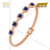 Lắc tay vàng hồng Au750 đính sapphire xanh