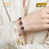 Lắc tay vàng hồng Au750 đính sapphire xanh