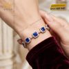 Lắc tay vàng hồng Au750 đính sapphire xanh