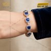 Lắc tay vàng hồng Au750 đính sapphire xanh