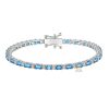 Lắc tay vàng trắng Au750 đính Topaz