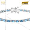 Lắc tay vàng trắng Au750 đính Topaz